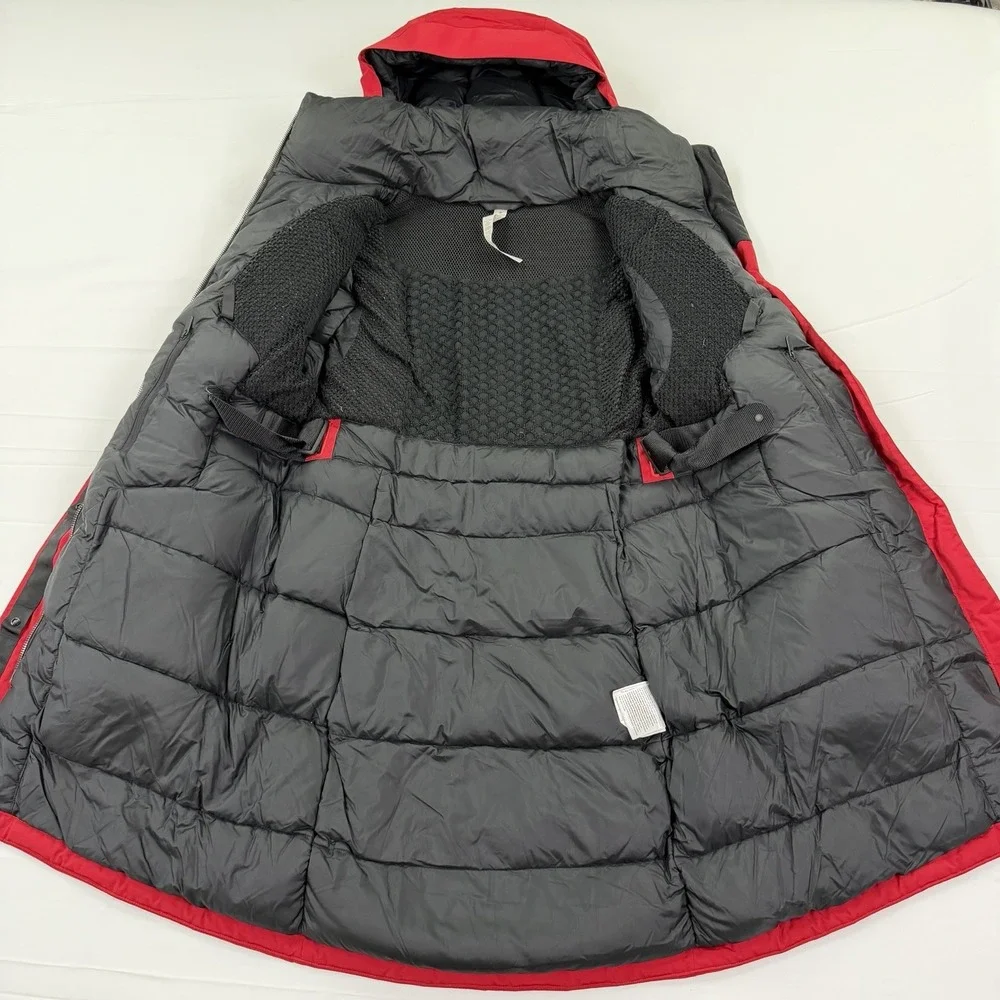 Lululemon Red Goose Down Long Hooded Winter Parka Coat Women's Size 6